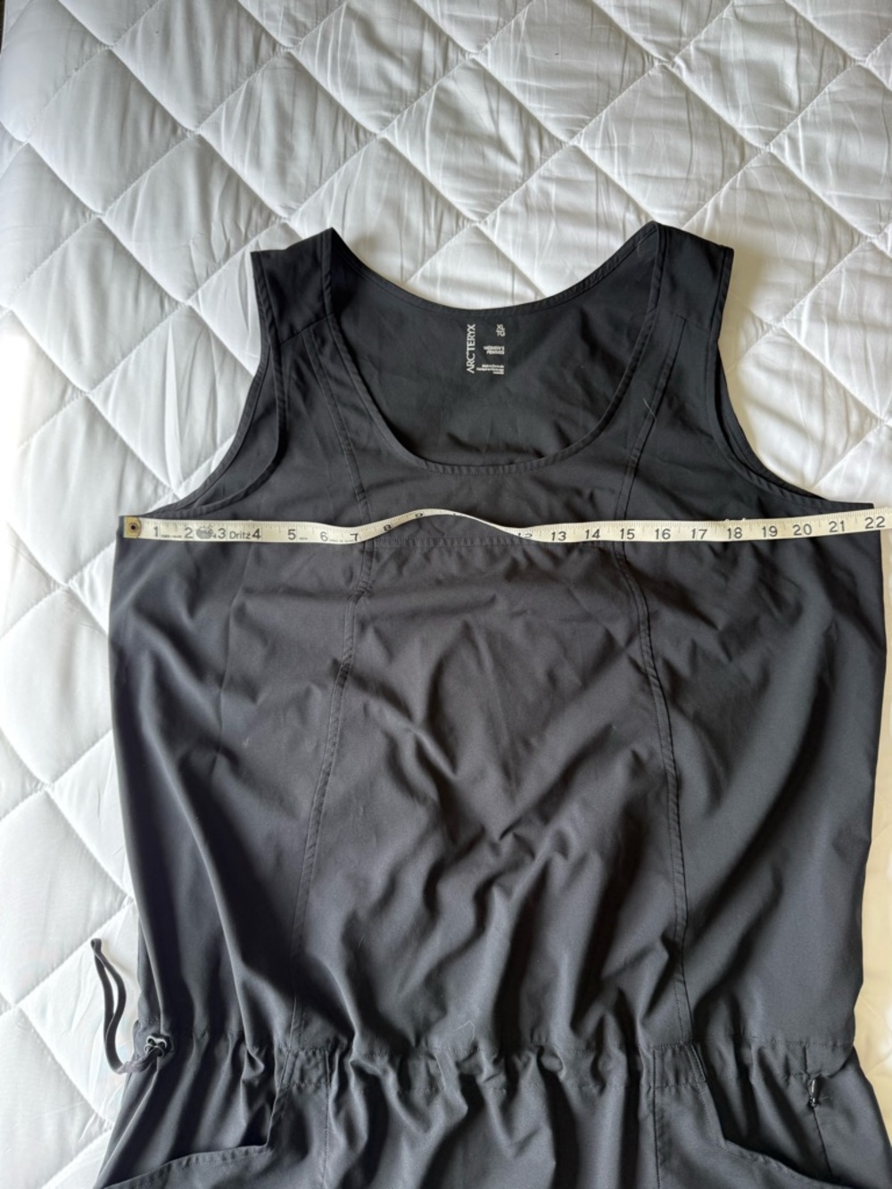 Arc’Teryx Contenta Black Sleeveless Performance Dress with Drawstring Waist